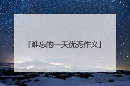 难忘的一天优秀作文