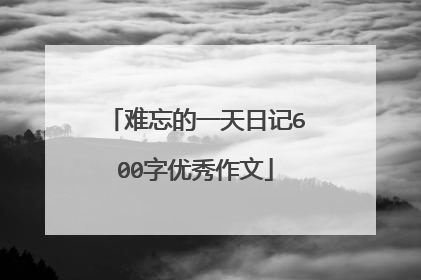 难忘的一天日记600字优秀作文