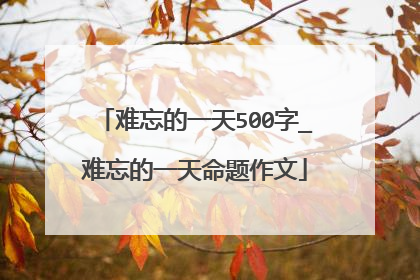 难忘的一天500字_难忘的一天命题作文