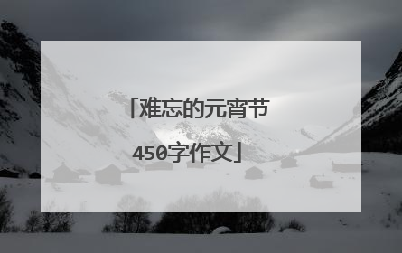 难忘的元宵节450字作文