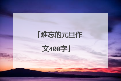 难忘的元旦作文400字