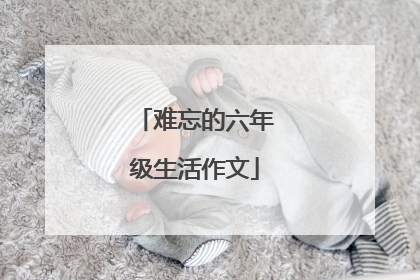 难忘的六年级生活作文