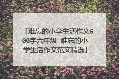 难忘的小学生活作文600字六年级 难忘的小学生活作文范文精选