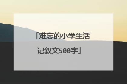 难忘的小学生活记叙文500字