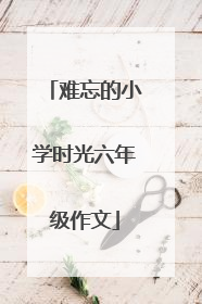难忘的小学时光六年级作文
