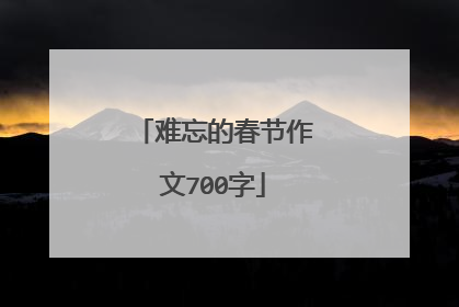 难忘的春节作文700字