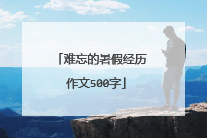 难忘的暑假经历作文500字