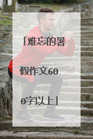 难忘的暑假作文600字以上