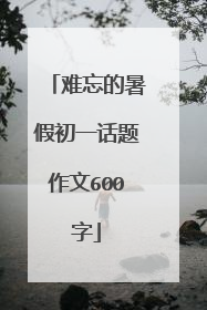 难忘的暑假初一话题作文600字