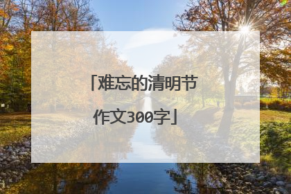 难忘的清明节作文300字