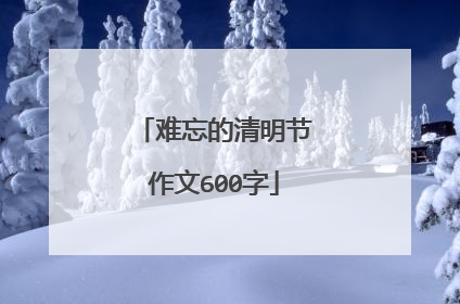 难忘的清明节作文600字