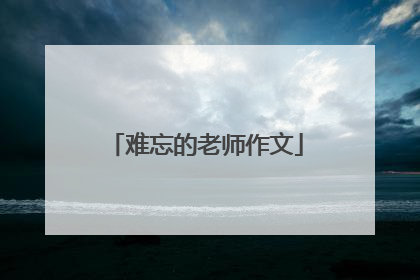 难忘的老师作文
