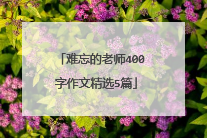 难忘的老师400字作文精选5篇