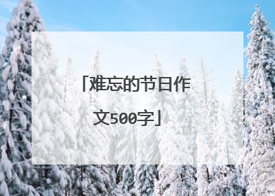 难忘的节日作文500字