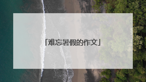 难忘暑假的作文