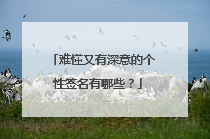 难懂又有深意的个性签名有哪些?