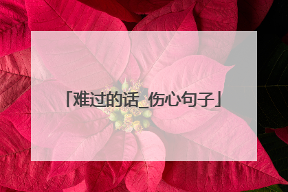 难过的话_伤心句子