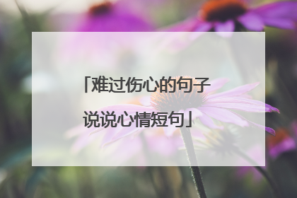 难过伤心的句子说说心情短句