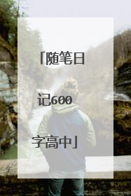 随笔日记600字高中