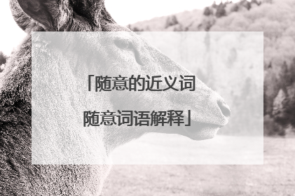 随意的近义词 随意词语解释