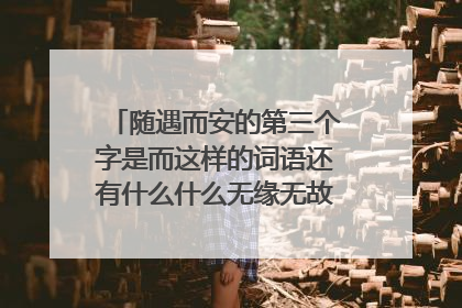 随遇而安的第三个字是而这样的词语还有什么什么无缘无故的近义词是什么？