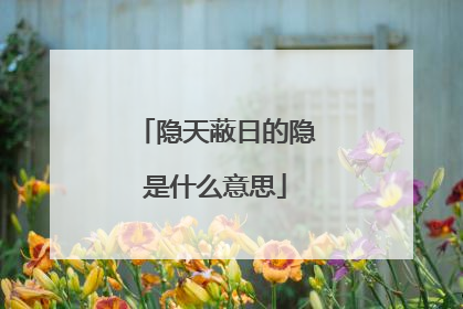 隐天蔽日的隐是什么意思