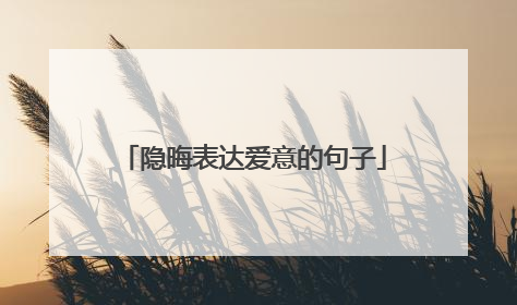 隐晦表达爱意的句子