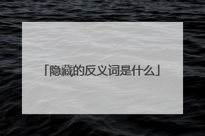 隐藏的反义词是什么