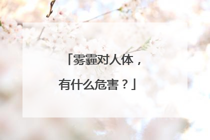 雾霾对人体,有什么危害?