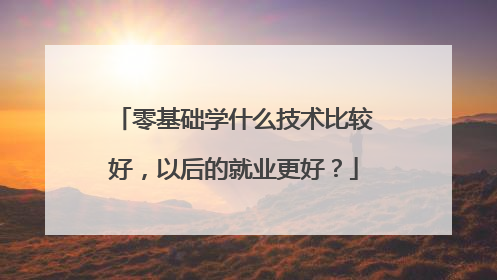 零基础学什么技术比较好，以后的就业更好？