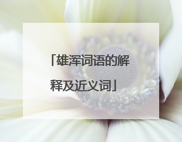 雄浑词语的解释及近义词