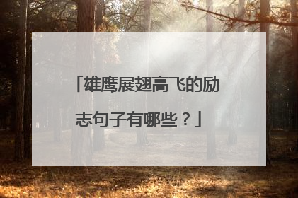 雄鹰展翅高飞的励志句子有哪些?