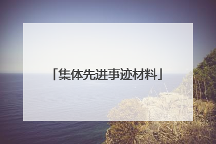 集体先进事迹材料