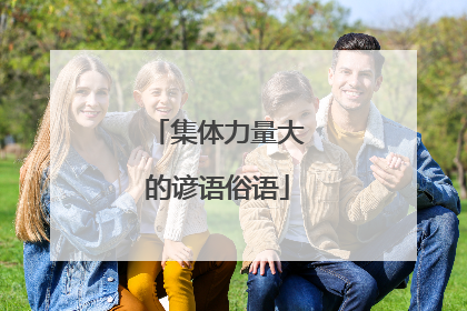 集体力量大的谚语俗语