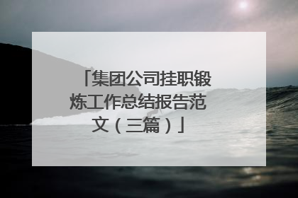 集团公司挂职锻炼工作总结报告范文（三篇）