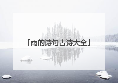雨的诗句古诗大全