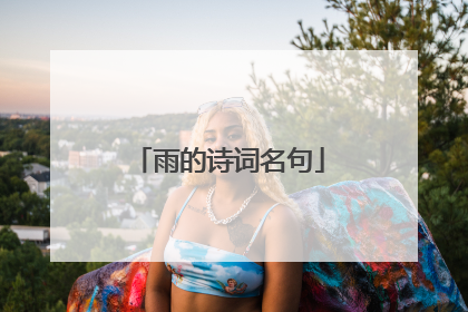 雨的诗词名句