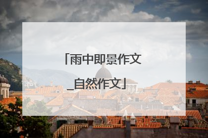 雨中即景作文_自然作文