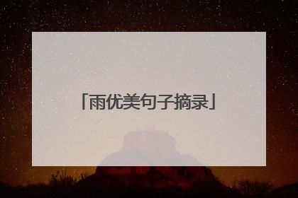 雨优美句子摘录