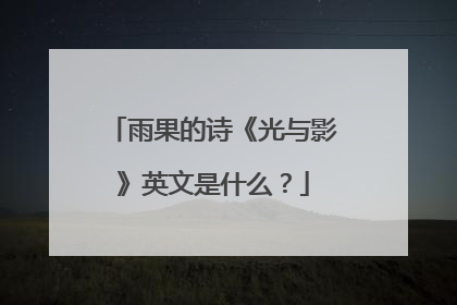雨果的诗《光与影》英文是什么？