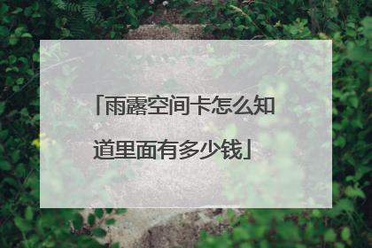 雨露空间卡怎么知道里面有多少钱