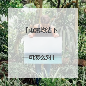 雨露均沾下一句怎么对