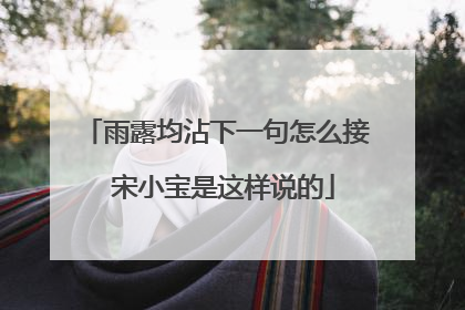 雨露均沾下一句怎么接 宋小宝是这样说的