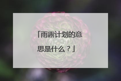 雨露计划的意思是什么？