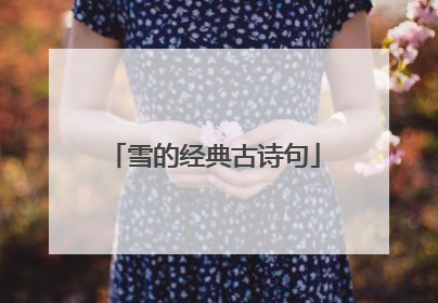 雪的经典古诗句