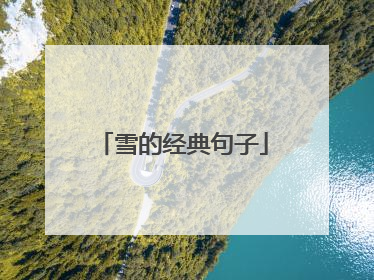 雪的经典句子