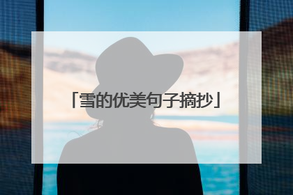 雪的优美句子摘抄