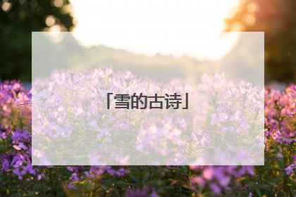 雪的古诗