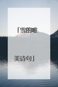 雪的唯美诗句