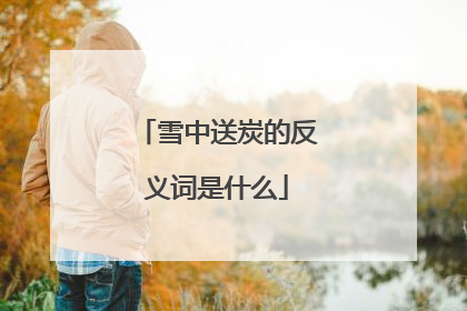 雪中送炭的反义词是什么